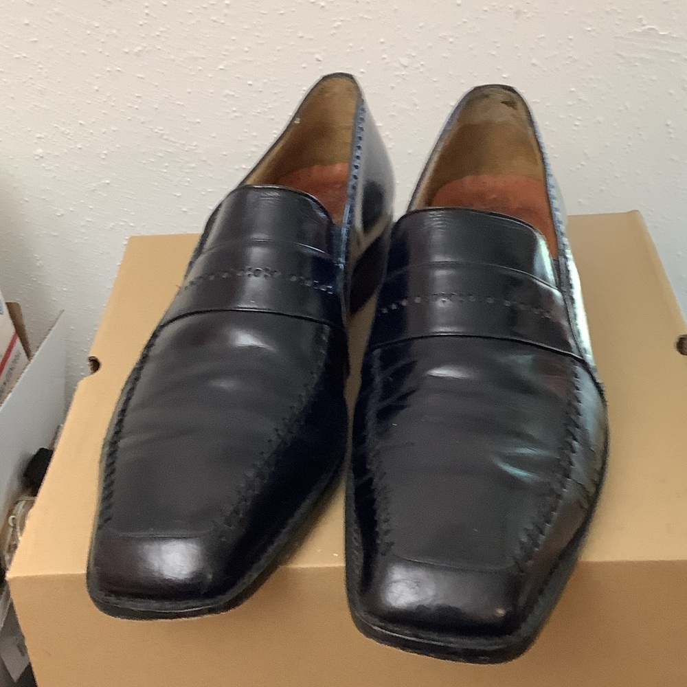 Elegant Black Leather Men's Slip-On Loafers Made in Spain